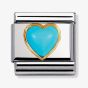 Nomination CLASSIC Gold Turquoise Heart Stones Charm 030501/06
