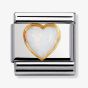 Nomination CLASSIC Gold White Opal Heart Stones Charm 030501/07