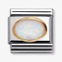 Nomination CLASSIC Gold Oval Stones White Opal Charm 030502/07