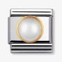 Nomination CLASSIC Gold Round Stones White Pearl Charm 030503/13