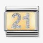 Nomination CLASSIC Gold Glitter Number 21 Charm 030224/02 *