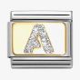 Nomination CLASSIC Silver Glitter Letter A Charm 030291/01