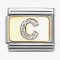 Nomination CLASSIC Silver Glitter Letter C Charm 030291/03