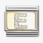 Nomination CLASSIC Silver Glitter Letter E Charm 030291/05