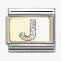 Nomination CLASSIC Silver Glitter Letter J Charm 030291/10