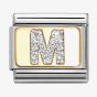 Nomination CLASSIC Silver Glitter Letter M Charm 030291/13