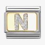 Nomination CLASSIC Silver Glitter Letter N Charm 030291/14
