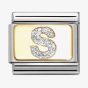 Nomination CLASSIC Silver Glitter Letter S Charm 030291/19