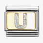 Nomination CLASSIC Silver Glitter Letter U Charm 030291/21