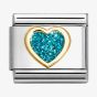 Nomination CLASSIC Turquoise Glitter Heart Charm 030220/08