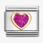 Nomination CLASSIC Pink Glitter Heart Charm 030220/09