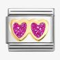 Nomination CLASSIC Double Fuchsia Glitter Hearts Charm 030220/13