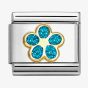Nomination CLASSIC Turquoise Glitter Flower Charm 030220/16