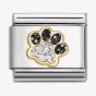Nomination CLASSIC Gold Black & Silver Glitter Paw Charm 030220/22