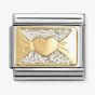 Nomination Classic Glitter Plates Heart Bow Charm 030224/11