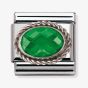Nomination CLASSIC Silvershine Ornate Settings Oval Green Charm 330604/027