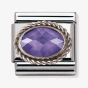 Nomination CLASSIC Silvershine Ornate Settings Oval Violet Charm 330604/001