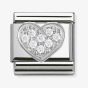 Nomination CLASSIC Silvershine White Cubic Zirconia Heart Charm 330304/01