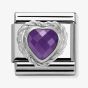 Nomination CLASSIC Silvershine Faceted Hearts Purple Cubic Zirconia Charm 330603/001