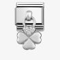Nomination CLASSIC Silvershine Cubic Zirconia Four Leaf Clover Charm 331800/02