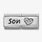 Nomination CLASSIC Silvershine Double Link Heart Son Charm 330731/03