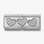Nomination CLASSIC Silvershine Double Link 3 Hearts Charm 330732/02