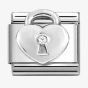 Nomination CLASSIC Silvershine Heart Padlock Charm 330311/19