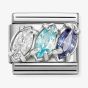 Nomination Classic Trilogy White Blue Cubic Zirconia Charm 330329/19
