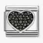 Nomination Composable Classic Black Cubic Zirconia Heart Charm 330322/27
