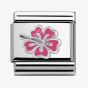 Nomination CLASSIC Silvershine Honolulu  Pink Hibiscus Charm 330202/24