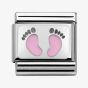 Nomination CLASSIC Silvershine My Family Pink Baby Feet Charm 330208/14
