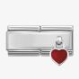 Nomination CLASSIC Silvershine Double Red Heart Charm 330780/03