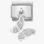 Nomination CLASSIC Silvershine White Glitter Butterfly Drop Charm 331805/03