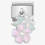 Nomination CLASSIC Silvershine Pink And White Flower Drop Charm 331805/10