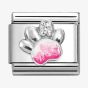 Nomination CLASSIC Silvershine Pink Paw Print Charm 330321/13