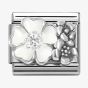 Nomination CLASSIC Silvershine Oxidised & White Enamel Flowers Charm 330325/01
