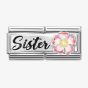 Nomination CLASSIC Silvershine Double Link Flower Sister Charm 330734/15