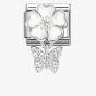 Nomination CLASSIC Silvershine White Flower Butterfly Dropper Charm 331814/05