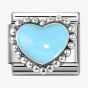 Nomination Stainless Steel & Silver Blue Dotted Heart Charm 330204/34