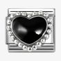 Nomination Stainless Steel & Silver Black Dotted Heart Charm 330204/38