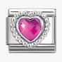 Nomination CLASSIC Fuschia Faceted Heart Charm 330606/030