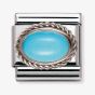 Nomination CLASSIC Silvershine Ornate Settings Turquoise Charm 330503/06