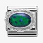 Nomination CLASSIC Silvershine Ornate Settings Green Opal Charm 330503/26
