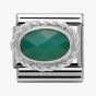 Nomination CLASSIC Silvershine Ornate Settings Green Agate Charm 330503/27