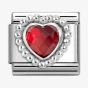 Nomination CLASSIC Silvershine Red Faceted Heart Beaded Setting Charm 330606/005