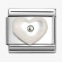 Nomination CLASSIC Silvershine Mother Of Pearl Heart Charm 330509/17