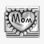 Nomination CLASSIC Silvershine Silver Beaded Heart Mom Charm 330101/79