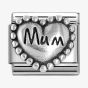 Nomination CLASSIC Silvershine Silver Beaded Heart Mum Charm 330101/80