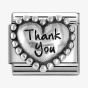 Nomination CLASSIC Silvershine Silver Beaded Heart Thank You Charm 330101/83