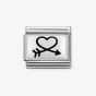 Nomination CLASSIC Silvershine Closed Heart and Arrow Charm 330109/40